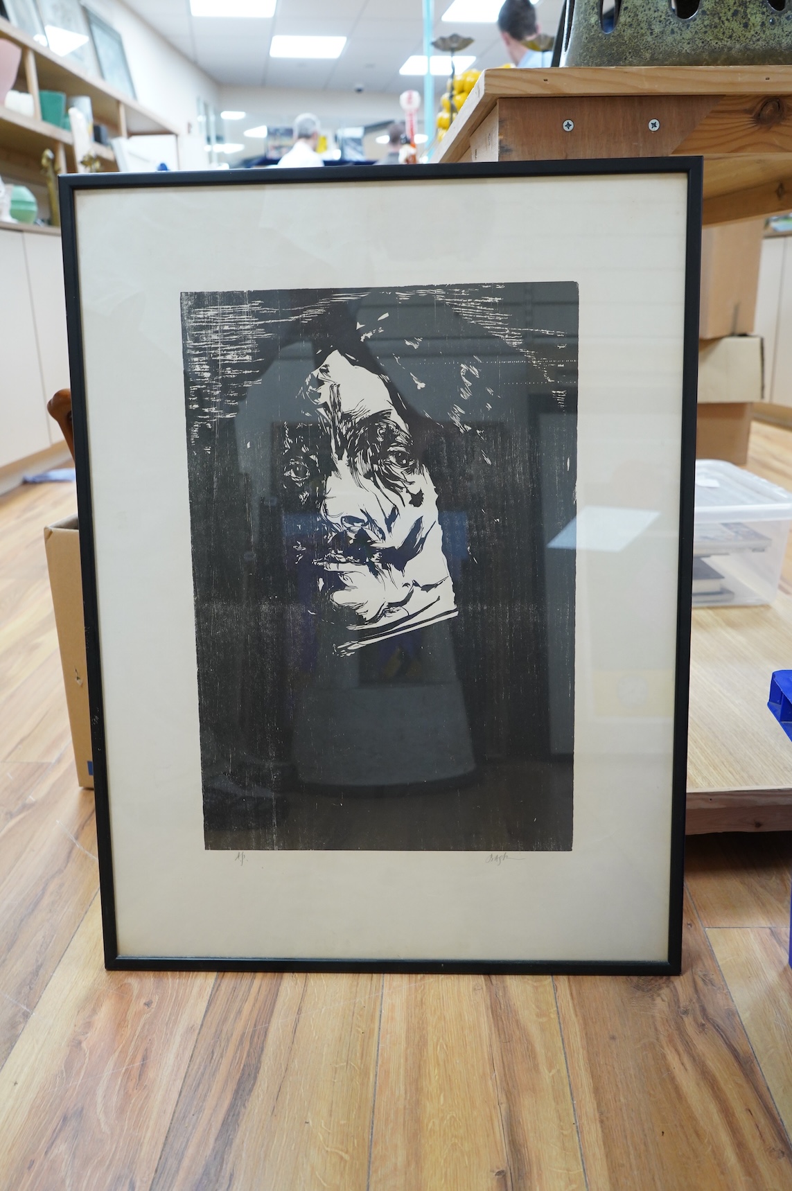 Leonard Baskin (American, 1922-2000), ‘Velazquez’, signed, artists proof woodcut, 70 x 52cm